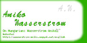 aniko wasserstrom business card